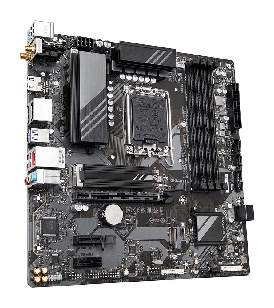 B760M DS3H AX Gigabyte Socket LGA 1700 Intel B760 Chipset 13th/12th Generation Core / Pentium Gold / Celeron Processors Support DDR5 4x DIMM 4x SATA 6.0Gb/s Micro-ATX Motherboard (Refurbished)