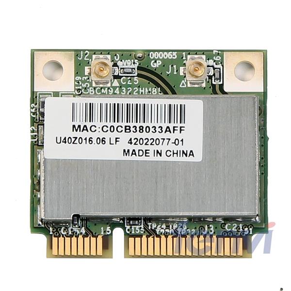 BCM94322HM8L Broadcom Dual Band 300Mbps 2.4GHz / 5GHz IEEE 802.11a/b/g/n Bluetooth 4.0 Half Mini PCI Express Wireless Network Card