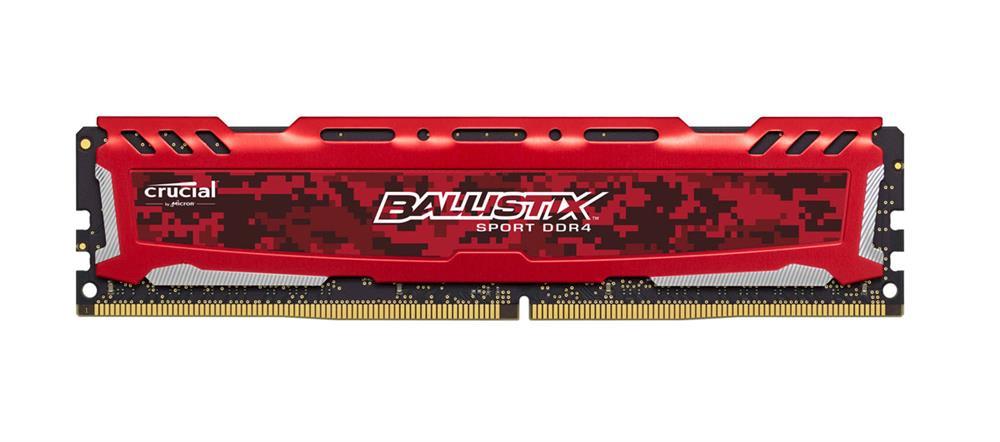 BLS16G4D240FSE Crucial Ballistix Sport LT Red 16GB PC4-19200 DDR4-2400MHz non-ECC Unbuffered CL16-16-16 288-Pin DIMM 1.2V Memory Module