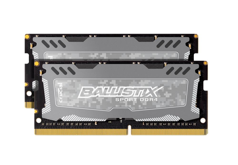 BLS2K8G4S240FSD Crucial Ballistix Sport LT 16GB Kit (2 X 8GB) PC4-19200 DDR4-2400MHz non-ECC Unbuffered CL16 260-Pin SoDimm 1.2V Memory