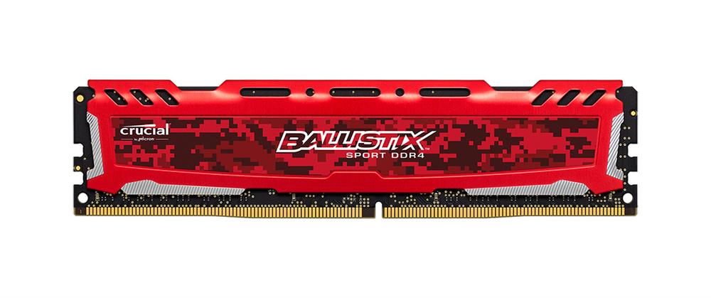 BLS8G4D26BFSEK Crucial Ballistix Sport LT Red 8GB PC4-21300 DDR4-2666MHz non-ECC Unbuffered CL16 (16-18-18) 288-Pin DIMM 1.2V Memory Module 
