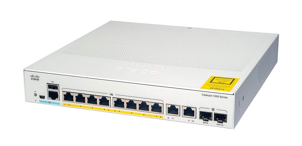 C1000-8T-E-2G-L Cisco Catalyst 1000 8-Ports Ge Ext Ps 2x 1g SFP (Refurbished)