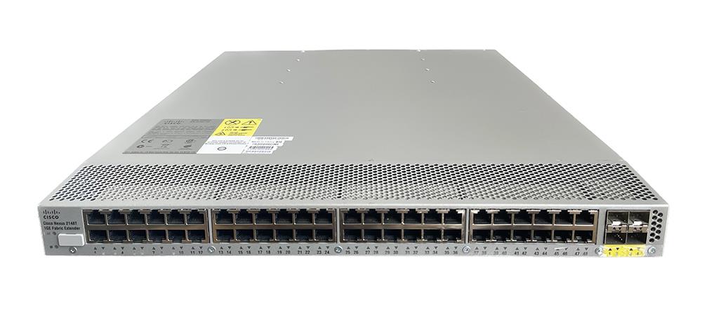 C2148T Cisco Nexus 2000 Series 48 x Ports 10/100/1000Base-T + 4 x Ports SFP+ 1U Rack-Mountable Gigabit Ethernet Fabric Extender (Refurbished)