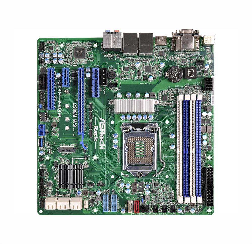 C236M WORKSTATION MSI Socket LGA 1151 Intel C236 Chipset Xeon E3-1200 v5/ Core i3 / Pentium / Celeron Processors Support DDR4 4x DIMM 6x SATA 6.0Gb/s ATX Server Motherboard (Refurbished)