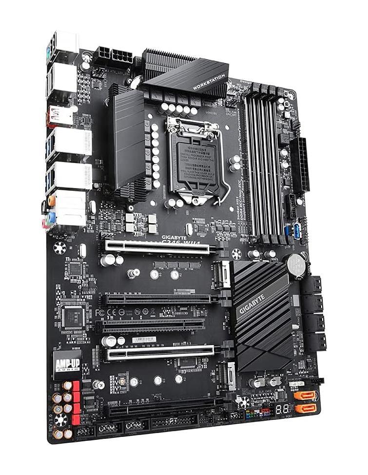 C246-WU4 Gigabyte Socket LGA 1151 Intel C246 Chipset Intel Xeon E-Series 9th/8th Generation Core Pentium / Celeron Processors Support DDR4 4x DIMM 8x SATA 6.0Gb/s ATX Motherboard (Refurbished)