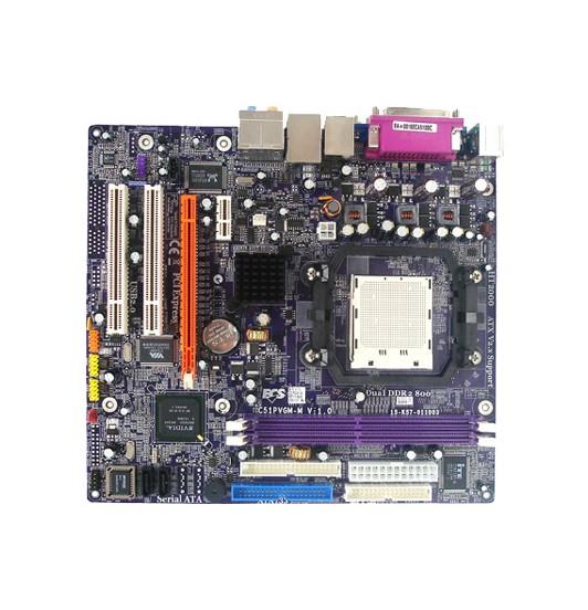 C51PVGM-M ECS Socket AM2 Nvidia GeForce 6150LE + 410 Chipset AMD Athlon 64 FX/ Athlon 64 X2 Processors Support DDR2 2x DIMM Micro-ATX Motherboard (Refurbished)