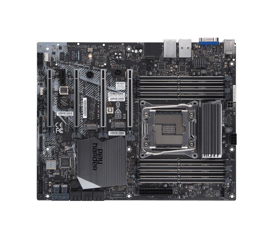 C9X299-RPGF SuperMicro Socket LGA 2066 Intel X299 Chipset Core i5 X-Series/ Core i7 X-Series/ Core i9 Extreme X-Series/ Core i9 X-Series Processors Support DDR4 8x DIMM 6x SATA3 6.0Gb/s ATX Motherboard (Refurbished)