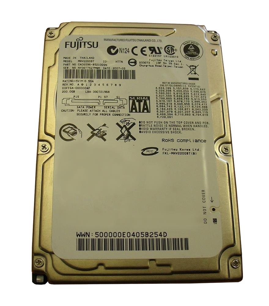 CA06596-B52100SN Fujitsu Mobile 200GB 4200RPM SATA 1.5Gbps 8MB Cache 2.5-inch Internal Hard Drive