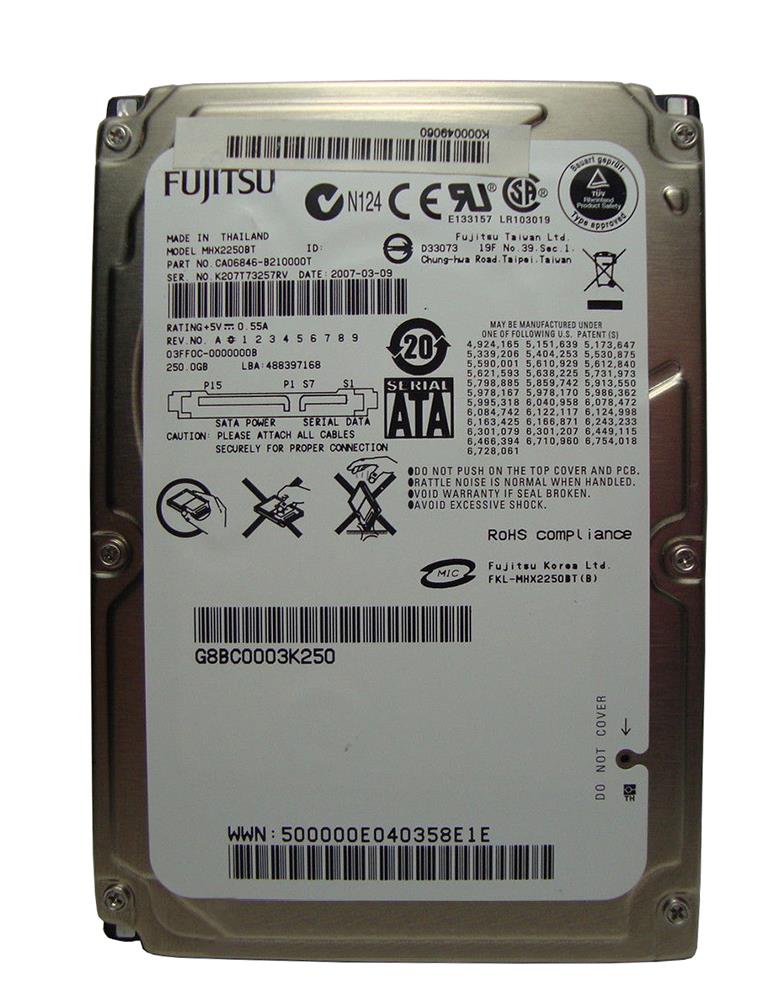 CA06846-B210000T Fujitsu Mobile 250GB 4200RPM SATA 1.5Gbps 8MB Cache 2.5-inch Internal Hard Drive