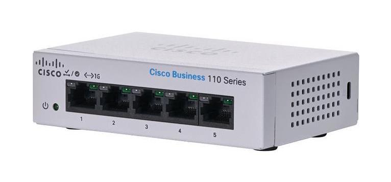CBS110-5T-D-UK-RF Cisco Small Business 110 Series CBS110-5T 5 x Ports 10/100/1000Base-T Layer 2 Unmanaged Desktop Gigabit Ethernet Network Switch (Refurbished)