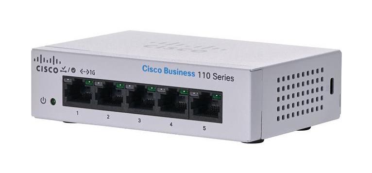 CBS110-5T-D Cisco Business 110 Series CBS110-5T 5 x Ports 10/100/1000Base-T Layer 2 Unmanaged Desktop Gigabit Ethernet Network Switch (Refurbished)