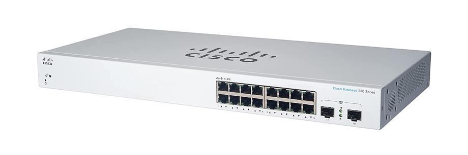 CBS220-16T-2G-KR-RF Cisco Business 220 Series CBS220-16T-2G 16 x Ports 10/100/1000Base-T + 2 x SFP Ports Layer 2 Managed Rack-mountable Gigabit Ethernet Network Switch (Refurbished)