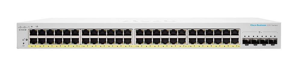CBS220-48T-4G-KR Cisco Business 220 Series CBS220-48T-4G 48 x Ports 10/100/1000Base-T + 4 x SFP Ports Layer 2 Managed Rack-mountable Gigabit Ethernet Network Switch (Refurbished)
