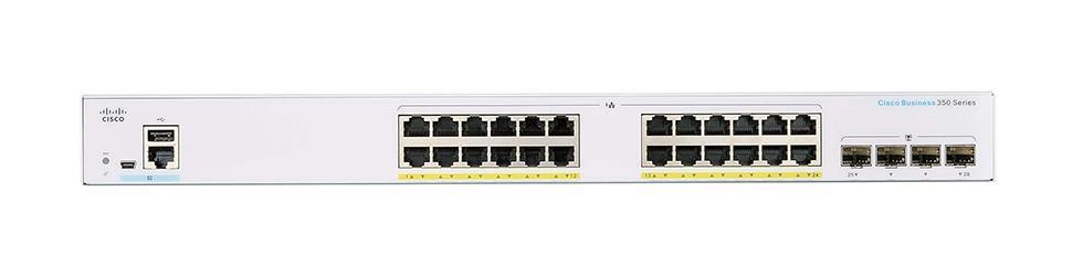 CBS350-24FP-4G-CN-RF Cisco Business 350 Series CBS350-24FP-4G 24 x Ports PoE+ 10/100/1000Base-T + 4 x SFP Ports Layer 3 Managed Rack-mountable Gigabit Ethernet Network Switch (Refurbished)