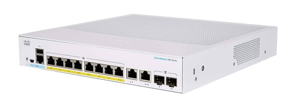 CBS350-8P-E-2G-JP-RF Cisco Business 350 Series CBS350-8P-E-2G 8 x Ports PoE+ 1000Base-T + 2 x Combo SFP Ports Layer 3 Managed Rack-mountable GE Network Switch (Refurbished)