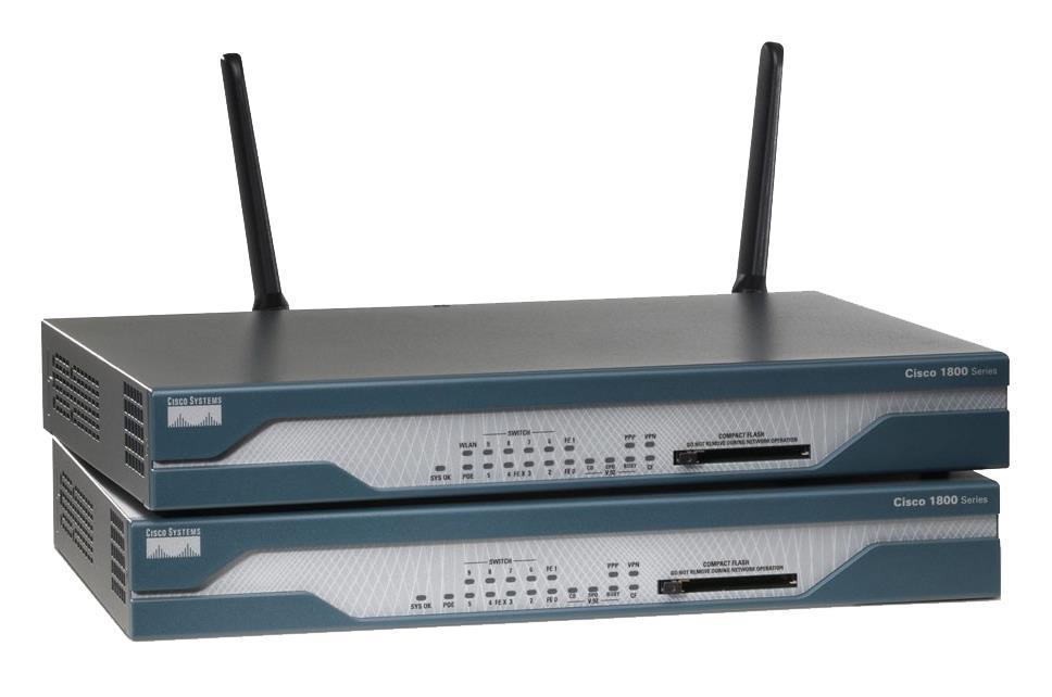 CISCO1811W-AG-A/K9 Cisco 1811 Security Router with 802.11A+G FCC Compliant And Analog B/U (Refurbished)