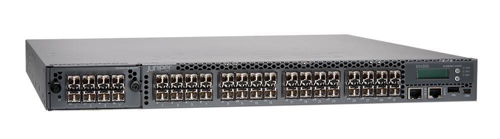 CMMEU10ARA Juniper EX4550 32-Ports 1/10G SFP+ Converged Switch 650W DC PS PSU side to Built in Port Side air flow (Refurbished)