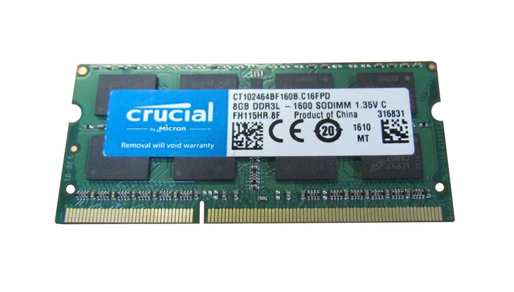 CT102464BF160B.C16FPD Crucial 8GB SoDimm PC12800 Memory