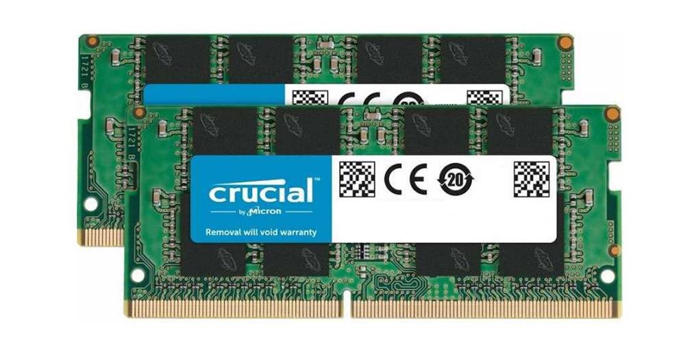 CT2K16G4SFS8266 Crucial 32GB Kit (2 x 16GB) PC4-21300 DDR4-2666MHz non-ECC Unbuffered CL19 260-Pin SoDimm 1.2V Single Rank Memory