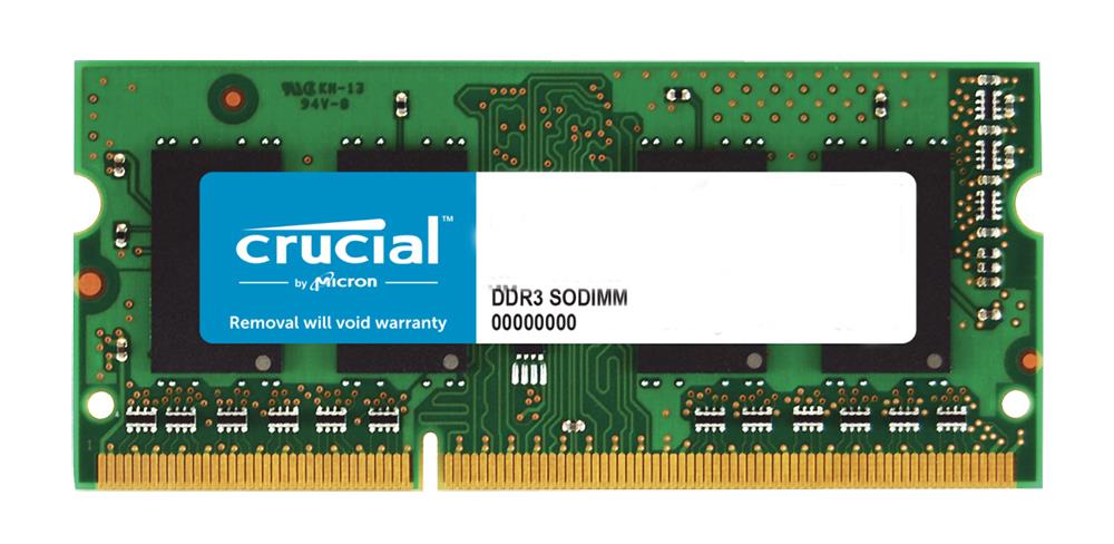 CT51264BF160BJ Crucial 4GB PC3-12800 DDR3-1600MHz non-ECC Unbuffered CL11 204-Pin SoDimm 1.35V Low Voltage Single Rank Memory Module