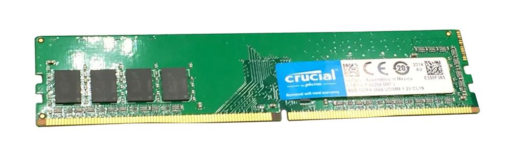 CT8G4DFS8266 Crucial 8GB PC4-21300 DDR4-2666MHz non-ECC Unbuffered CL19 288-Pin DIMM 1.2V Single Rank Memory Module