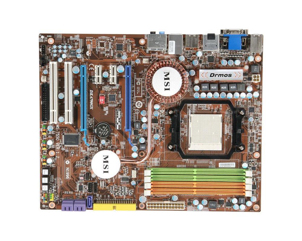 DKA790GX-F MSI DKA790GX Socket AM2+/AM2 AMD 790GX + SB750 Chipset AMD Phenom II/ Phenom/ Athlon 64/ Sempron Processors Support DDR2 4x DIMM 5x SATA 3.0Gb/s ATX Motherboard (Refurbished)