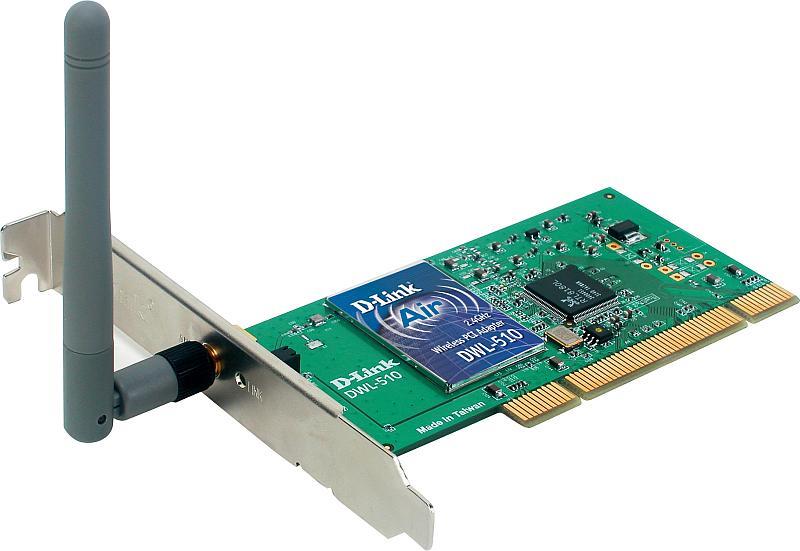 DWL-510 D-Link PCI Wi-Fi Adapter 11 Mbps 328.1 ft Indoor Range