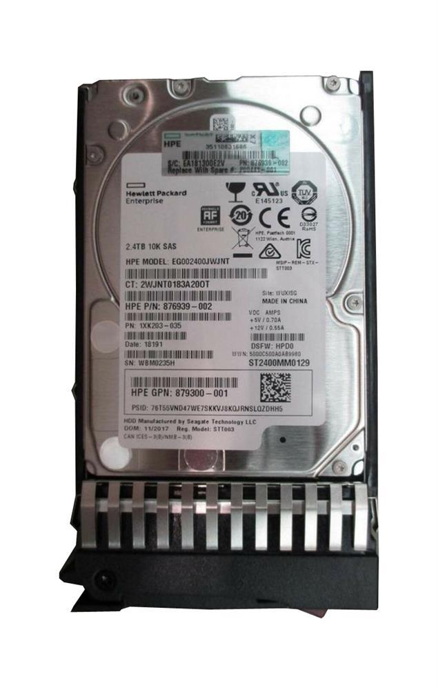 EG002400JWJNT HPE 2.4TB 10000RPM SAS 12Gbps Dual Port Hot Swap (512e) 2.5-inch Internal Hard Drive with Smart Carrier