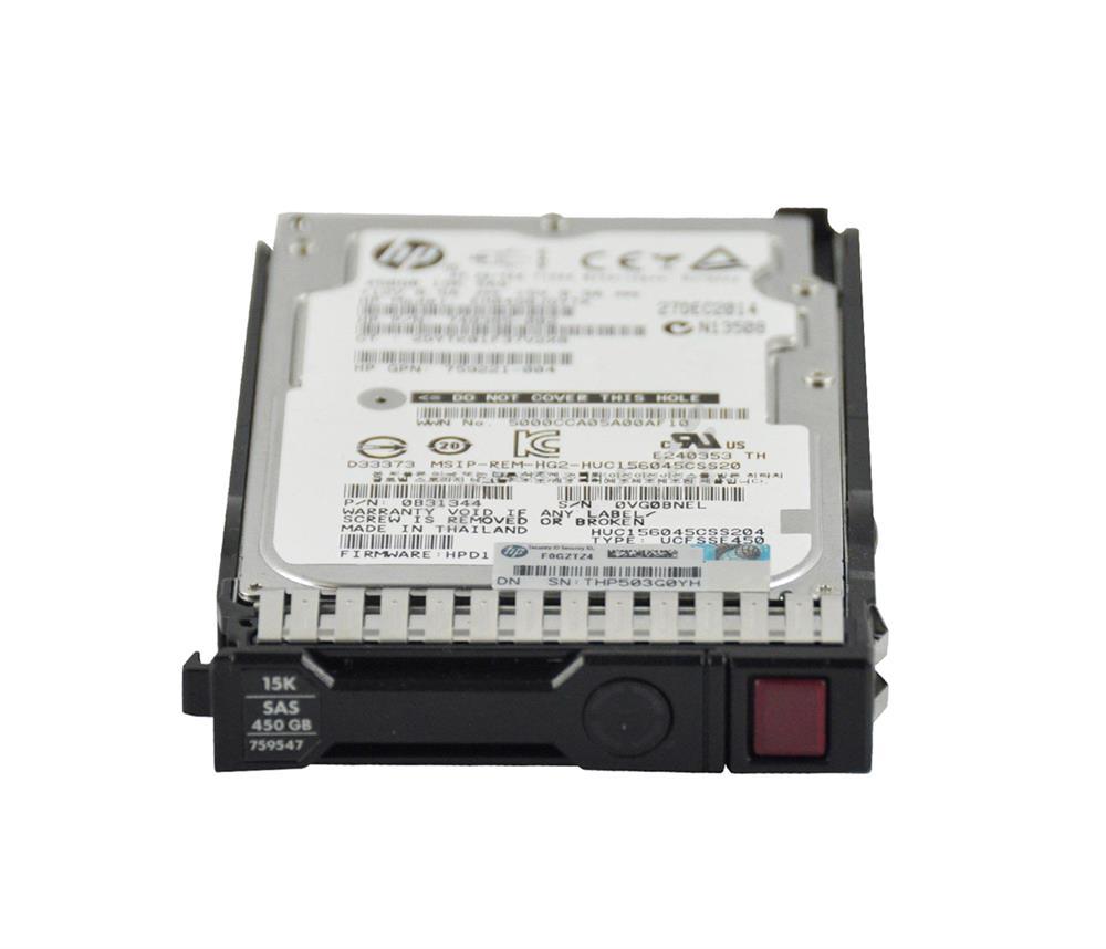 EH0450JDYTK HP 450GB 15000RPM SAS 12Gbps Hot Swap 2.5-inch Internal Hard Drive with 3.5-inch Smart Carrier