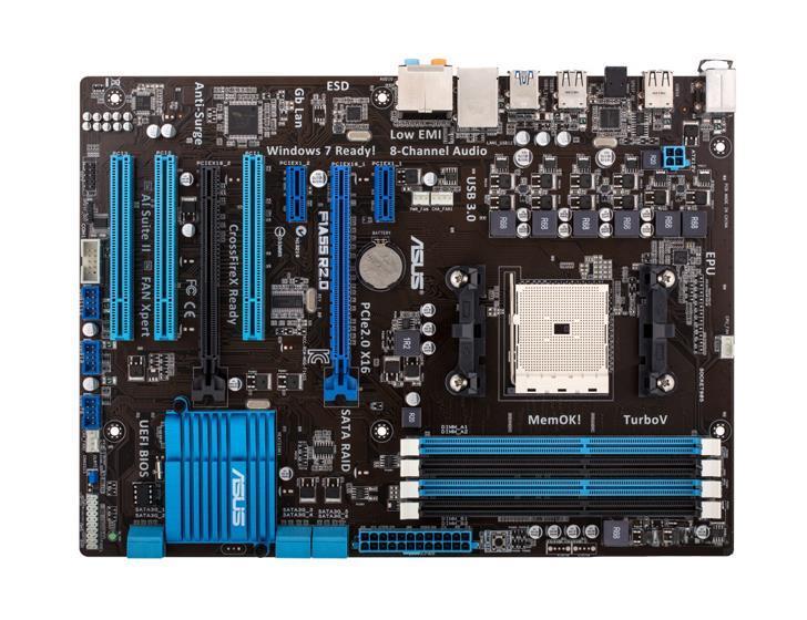 F1A55R2.0 ASUS Socket FM1 AMD A55 Chipset AMD A-Series/ AMD E2-Series Processors Support DDR3 4x DIMM 6x SATA 3.0Gb/s ATX Motherboard (Refurbished)