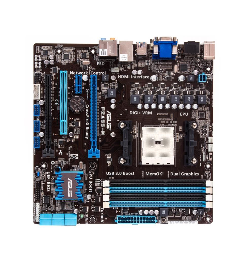 F2A55-M/CSM-B2 ASUS Socket FM2 AMD A55 Chipset AMD Athlon/ A-Series Processors Support DDR3 4x DIMM 6x SATA 3.0Gb/s Micro-ATX Motherboard (Refurbished)