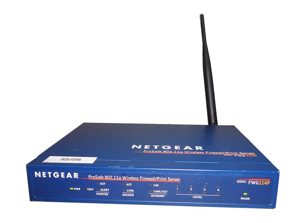 FWG114P NetGear ProSafe 802.11g Wireless Firewall with 4-Port 10/100Mbps Switch with USB Print Server (Refurbished)