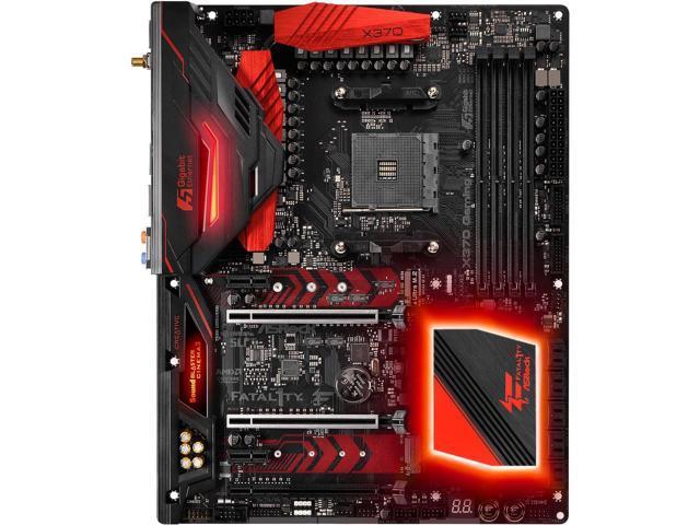 Fatal1tyX370ProfessionalGaming ASRock Fatal1ty X370 Professional Gaming Socket AM4 AMD Promontory X370 Chipset AMD Ryzen Series Processors Support DDR4 4x DIMM 8x SATA3 6.0Gb/s ATX Motherboard (Refurbished)