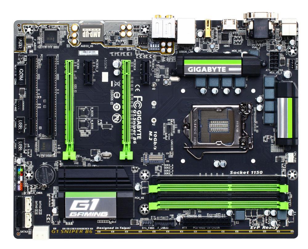 G1.Sniper B6 Gigabyte Socket LGA 1150 Intel B85 Express Chipset Core i7 / i5 / i3 / Pentium / Celeron Processors Support DDR3 4x DIMM 4x SATA 6.0Gb/s ATX Motherboard (Refurbished)