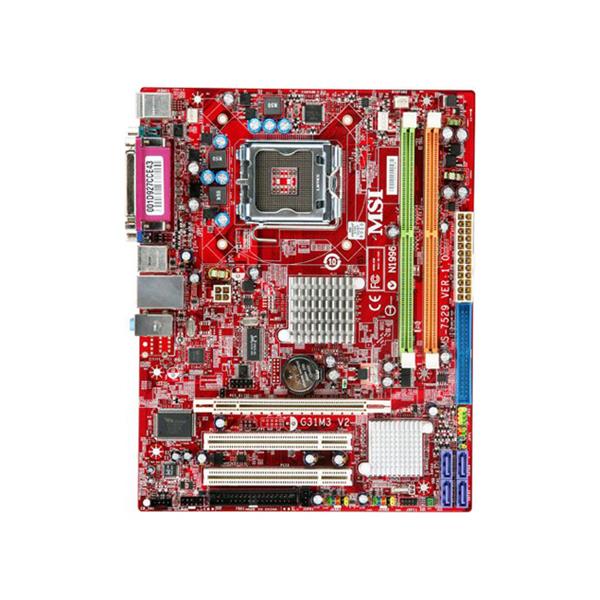 G31M3FV2 MSI G31 Express Lga775 Dc Max-4GB Cpnt DDR2 Matx Pcie16 2pci Vid Snd Gbe (Refurbished)