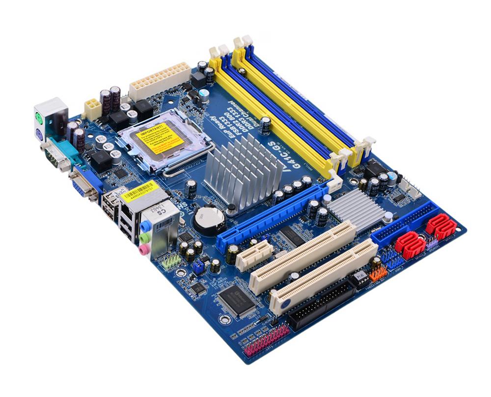 G41C-GS ASRock Socket LGA 775 Intel G41 + ICH7 Chipset Core 2 Extreme/ Core 2 Quad/ Core 2 Duo/ Pentium Dual-Core/ Celeron Dual-Core/ Celeron Processors Support DDR3 2x DIMM 4x SATA2 3.0Gb/s Micro-ATX Motherboard (Refurbished)