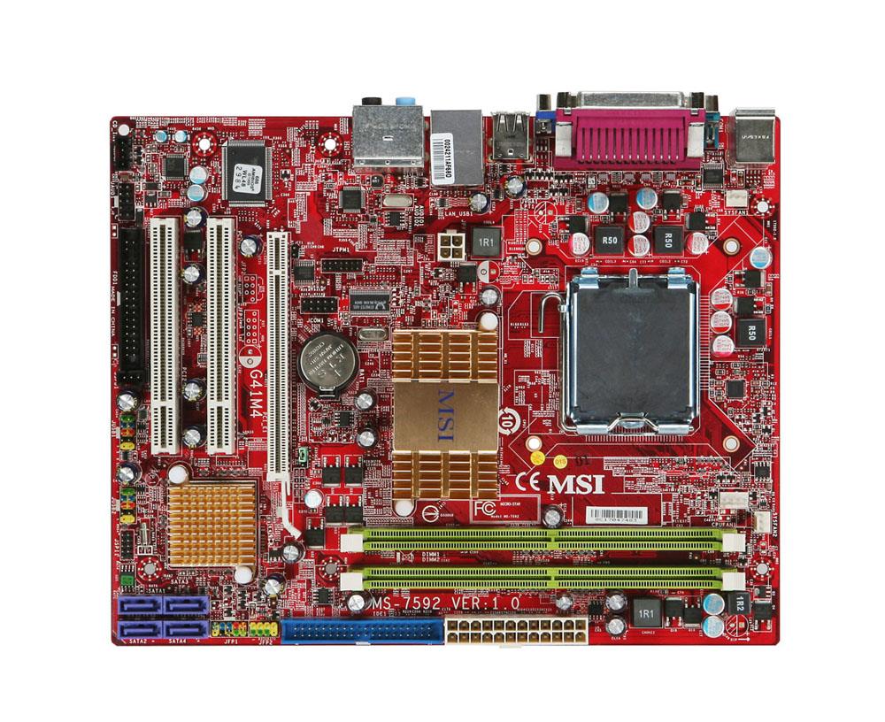 G41M4 MSI Intel G41+ ICH7 Core 2 Quad Processor Support Socket 775 micro-ATX Motherboard (Refurbished)