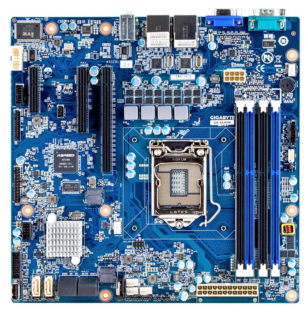 GA-6LASH Gigabyte Socket LGA 1150 Intel C222 Chipset Xeon E3-1200 v3 4th Generation Core i3 Processors Support 4x DIMM 4x SATA 3.0Gb/s Micro-ATX Server Motherboard (Refurbished)