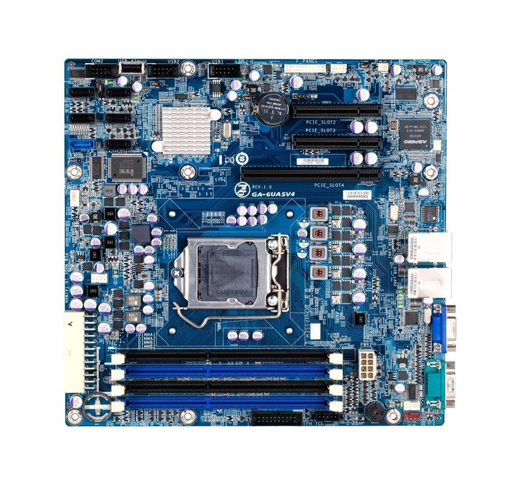 GA-6UASV4(rev.1.0) Gigabyte Socket LGA 1155 Intel C202 Chipset Xeon E3-1200 v2 Processors Support DDR3 4x DIMM 6x SATA 3.0Gb/s Micro-ATX Server Motherboard (Refurbished)
