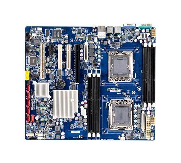 GA-7TCSV4 (rev. 1.0) Gigabyte Socket LGA 1366 Intel P5520/ ICH10R Chipset Dual Xeon 5500/5600 Series Processors Support DDR3 18x DIMM 6x SATA 3.0Gb/s Extended ATX/ SSI EEB Motherboard  (Refurbished)