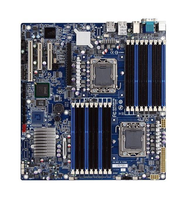 GA-7TESM1 (rev. 1.0) Gigabyte Socket LGA 1366 Intel P5520/ ICH10R Chipset Dual Xeon 5500/5600 Series Processors Support DDR3 18x DIMM 6x SATA 3.0Gb/s Extended ATX/ SSI EEB Motherboard  (Refurbished)