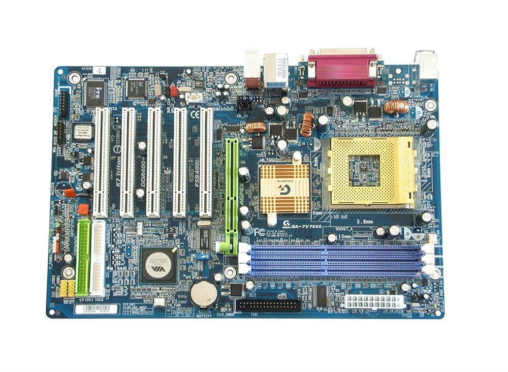 GA-7VT600(rev.1.x) Gigabyte Socket A VIA KT600/VIA 8235(8237) Chipset AMD Athlon XP/ Athlon/ Duron Processors Support DDR4/DDR3/DDR2 3x DIMM 2x SATA ATX Motherboard (Refurbished) GA-7VT600 (rev. 1.x)