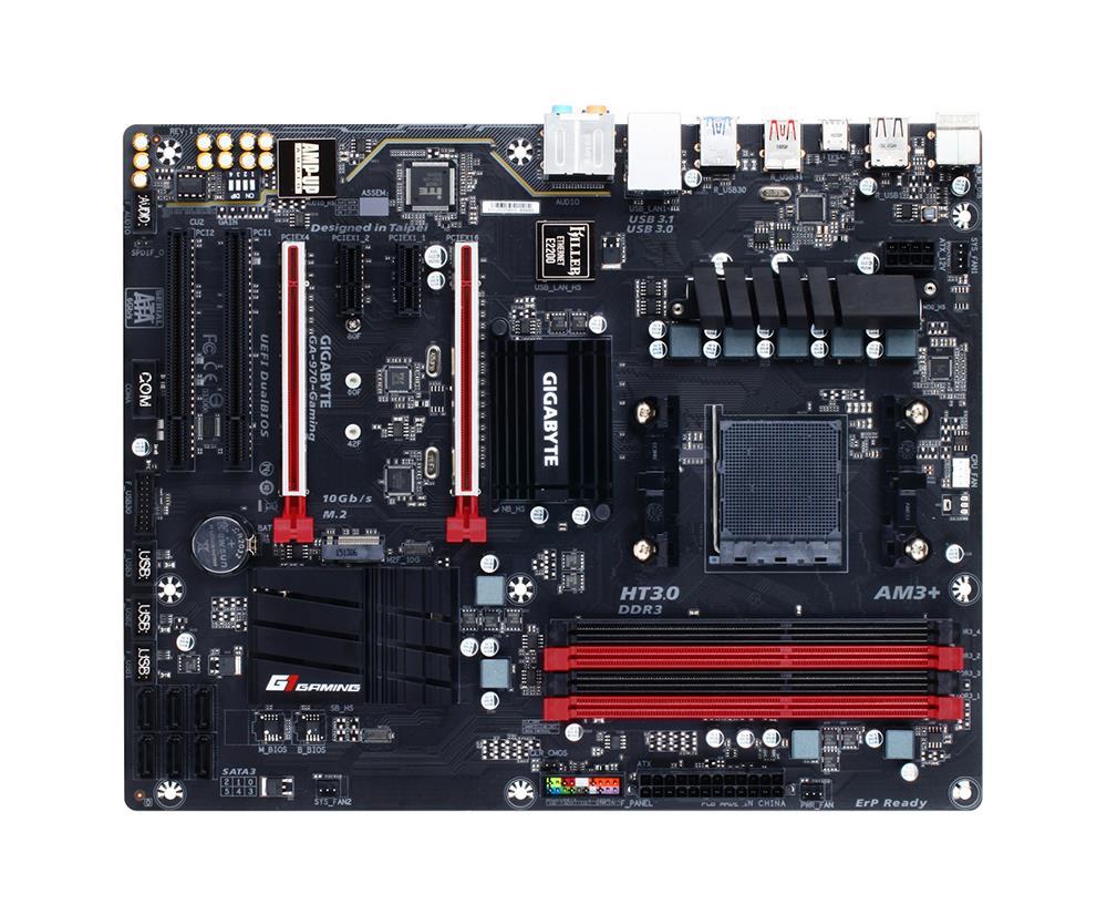 GA-970-Gaming (rev. 1.0) Gigabyte Socket AM3+ AMD 970/ SB950 Chipset AM3+ FX/ AMD AM3 Phenom II/ Athlon II Processors Support DDR3 4x DIMM 6x SATA 6.0Gb/s ATX Motherboard  (Refurbished)