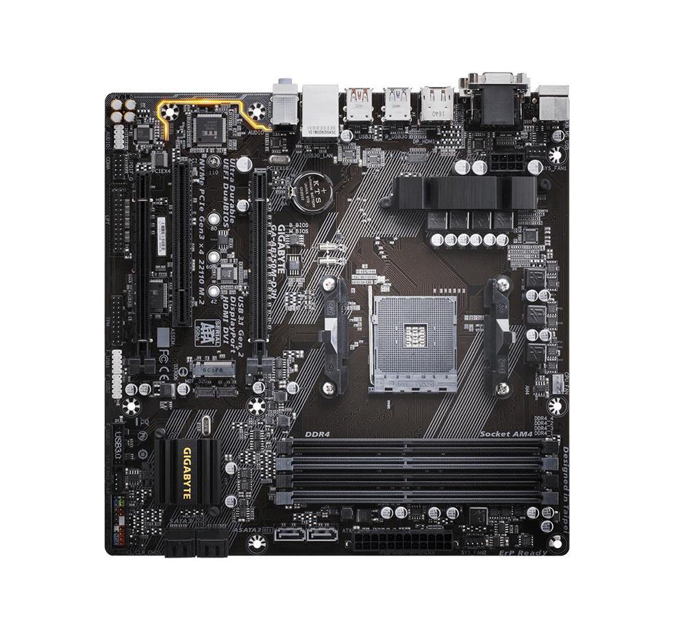 GA-AB350M-D3H (rev. 1.0) Gigabyte Socket AM4 AMD B350 Chipset AMD Ryzen Processor / AMD 7th Generation A-Series/ Athlon Processors Support DDR4 4x DIMM 4x SATA 6.0Gb/s Micro-ATX Motherboard  (Refurbished)