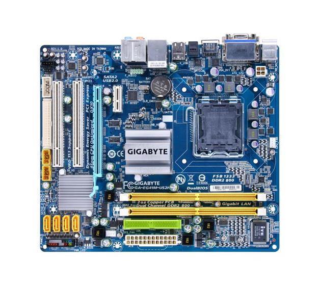 GA-EG41M-US2H Gigabyte Socket LGA775 Intel G41/ICH7 Chipset Core 2 Extreme / Core 2 Quad / Core 2 Duo / Pentium Dual-Core / Celeron Processors Support micro-ATX Motherboard (Refurbished)