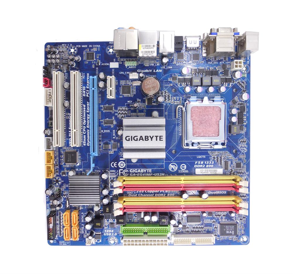 GA-EG41MF-US2H Gigabyte Ultra Durable 3 Desktop Motherboard - Intel G41 Chipset - Socket T LGA-775 (Refurbished)