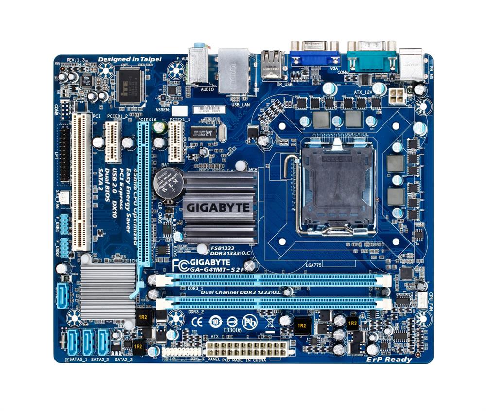 GA-G41MT-S2P Gigabyte Socket LGA 775 Intel G41 + ICH7 Chipset Core 2 Duo/ Core 2 Quad/ Pentium Dual-Core Processors Support DDR3 2x DIMM 4x SATA 3.0Gb/s Micro-ATX Motherboard (Refurbished)