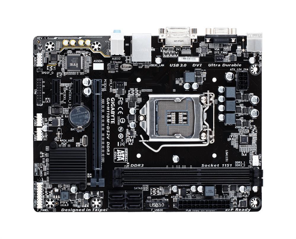 GA-H110M-DS2V Gigabyte Socket LGA 1151 Intel H110 Chipset Micro-ATX Motherboard (Refurbished)