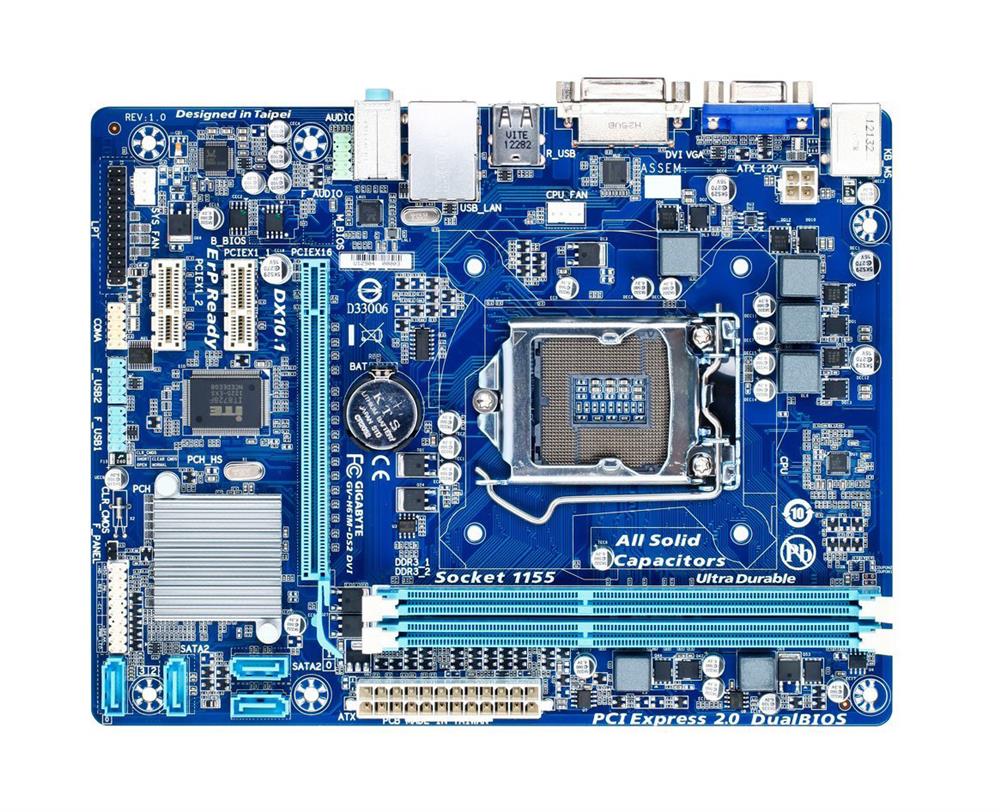 GA-H61M-DS2-DVI Gigabyte Ultra Durable 4 Classic GA-H61M-DS2 DVI Desktop Motherboard Intel H61 Express Chipset Socket H2 LGA-1155 (Refurbished)