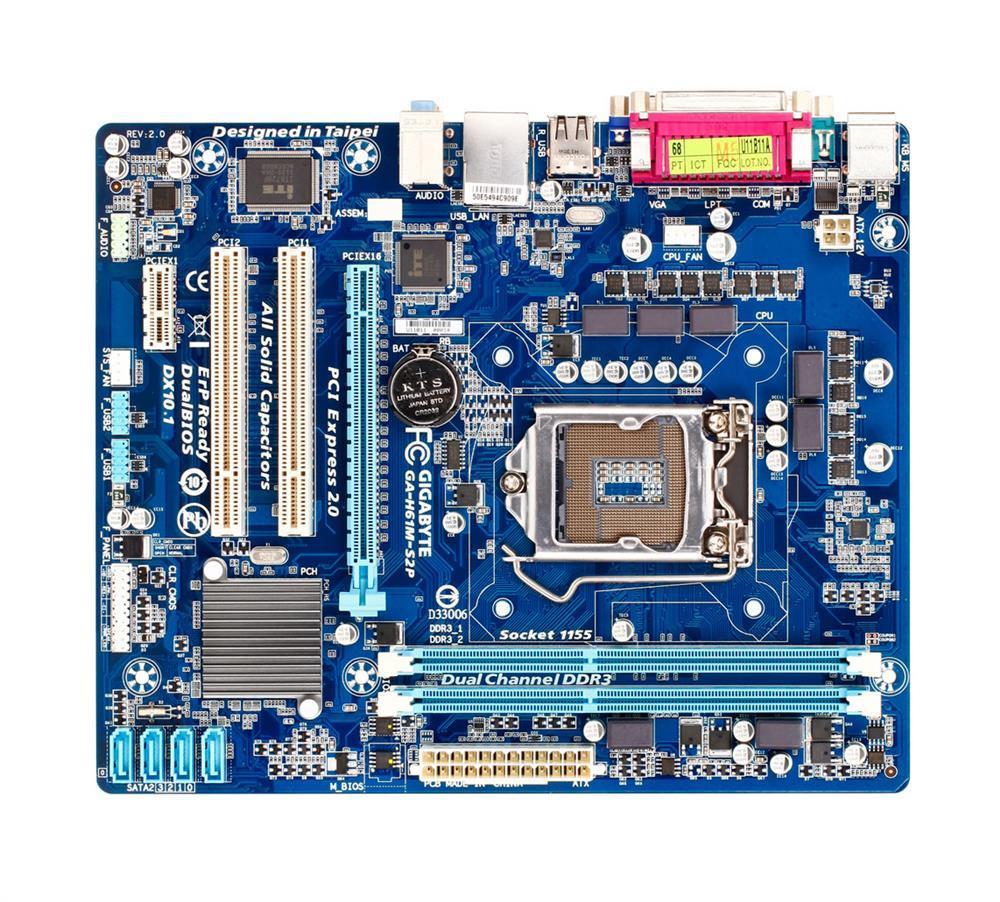 GA-H61M-S2P(rev.3.0) Gigabyte Socket LGA1155 Intel H61 Express Chipset Core i7 / i5 / i3 Pentium / Celeron Processors Support DDR3 2x DIMM 4x SATA 3.0Gb/s Micro-ATX Motherboard (Refurbished) GA-H61M-S2P (rev. 3.0)